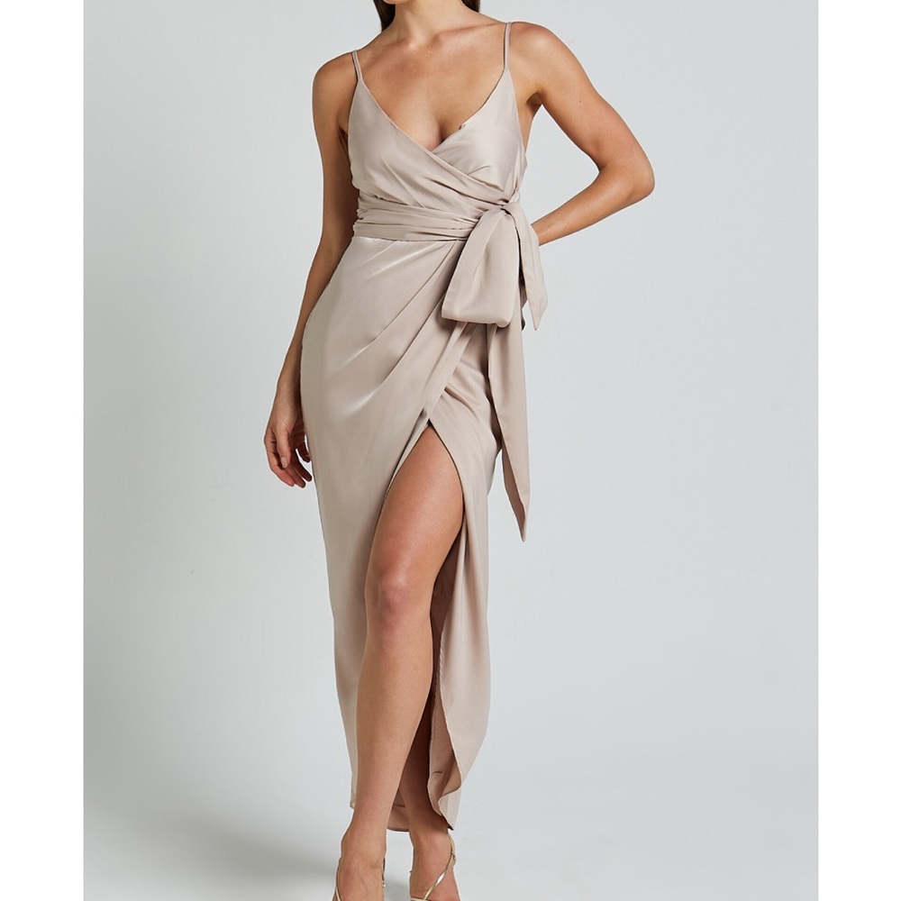 Showpo - How Will I Know Dress in Champagne